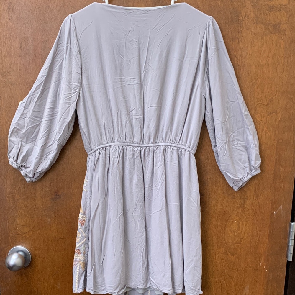 Savanna Jane Flippy Embroidered Mini Dress Autumn Boho Autumn Flowy Dress M - Picture 9 of 9